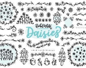 Daisies Vector Illustrations - 52 images - Vector PNG SVG - Instant Download