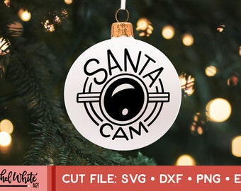 Santa Cam SVG, Christmas SVG, Hand Lettered Cut File, Cricut, Silhouette, Cut Machine File, Vector Illustration, Instant Download