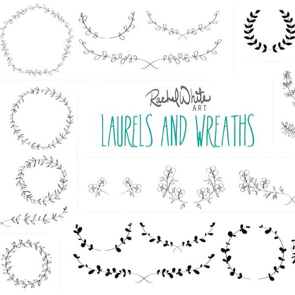 Laurels Vector Illustrations - AI EPS and PNG - 23 Images in Gold Foil, Black, White, and Color - Instant Download