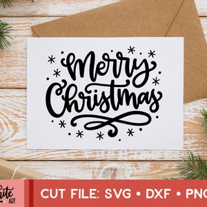 Merry Christmas SVG, Christmas SVG, Hand Lettered Cut File, Cricut, Silhouette, Cut Machine File, Vector Illustration, Instant Download