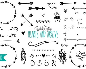 Hearts & Arrows Vector Illustrations - 84 images - Black, White - AI EPS PNG - Instant Download