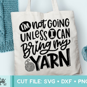 Je n’y vais pas à moins que je ne puisse apporter mon fil SVG, fichier coupé à la main, cricut, silhouette, fichier coupé, illustration vectorielle, téléchargement instantané
