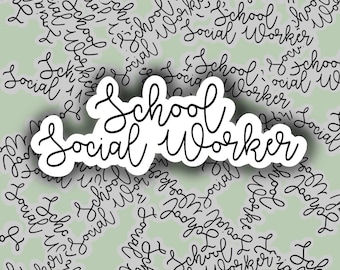 Free Shipping! School Social Worker Script Sticker laptop decal