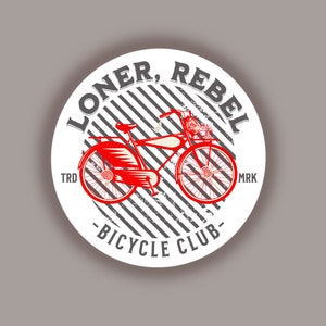Loner, Rebel Motorcycle Club Bike Sticker Pee Wee Herman