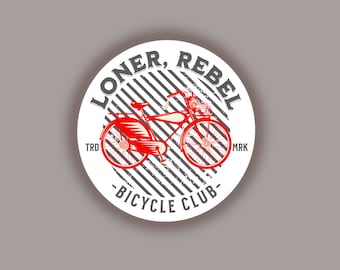 Loner, Rebel Motorcycle Club Bike Sticker Pee Wee Herman
