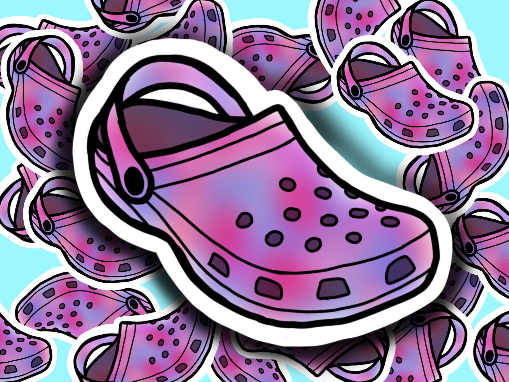 Pink Tye Dye Crocs Sticker Decal - Etsy