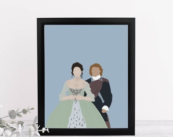 Jamie and Claire Fraser From Outlander Silhouettes, Digital Art ...