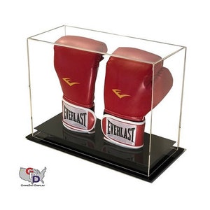 Acrylic Desk or Table Top Vertical Double Boxing Glove Display Case by GameDay Display