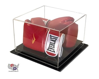 Acrylic Desk or Table Top Double Boxing Glove Display Case by GameDay Display