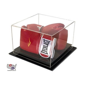 Acrylic Desk or Table Top Double Boxing Glove Display Case by GameDay Display