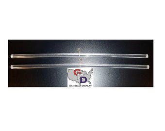 JERSEY Hanger for Display Case Frame - Clear Acrylic Rod with Hook Lot of 2