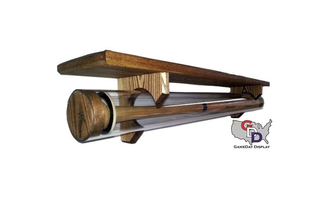 Baseball Bat Display Case Wall Mount Thick Acrylic Tubing Ash Etsy
