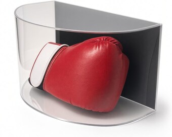 Vitrina de pared curva de acrílico para guantes de boxeo de GameDay Display
