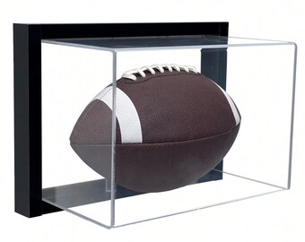 Vitrina de fútbol enmarcada, soporte de pared de acrílico UV, balón de tamaño reglamentario