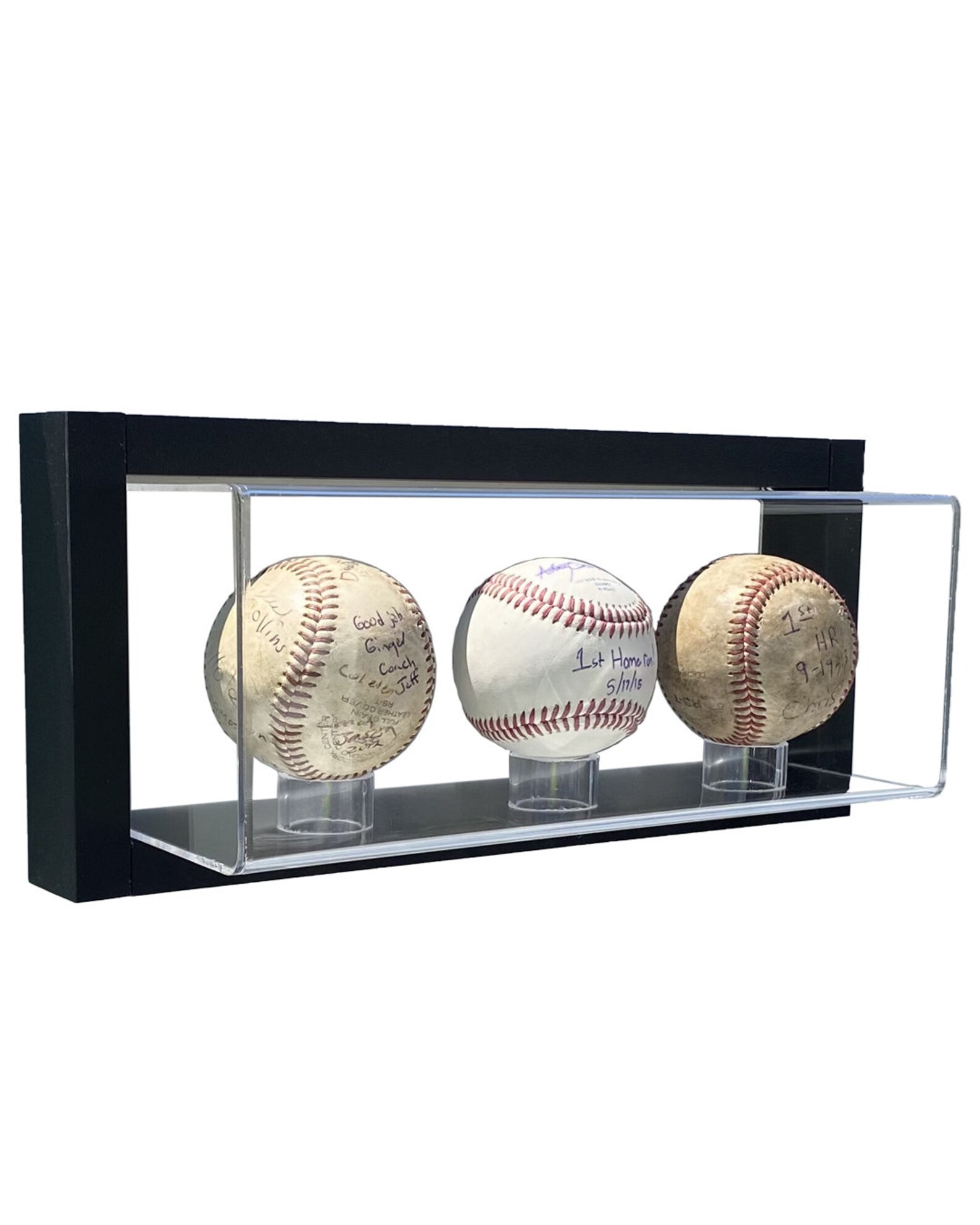 Framed Acrylic Wall Mount 3 Baseball Display Case UV Etsy