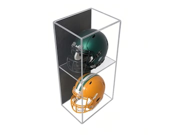 Vitrina doble de acrílico para minicascos de GameDay Display, para montaje en pared.