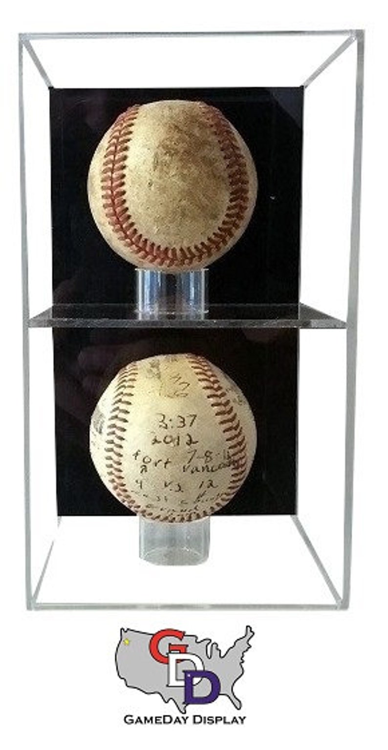 Wall Mount Double Baseball Display Case by Gameday Display Etsy