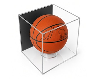 Vitrina para baloncesto, soporte de pared de acrílico transparente con protección UV, balón de tamaño reglamentario