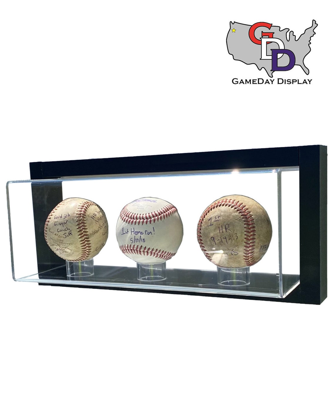 Framed Acrylic Wall Mount 3 Baseball Display Case UV Etsy