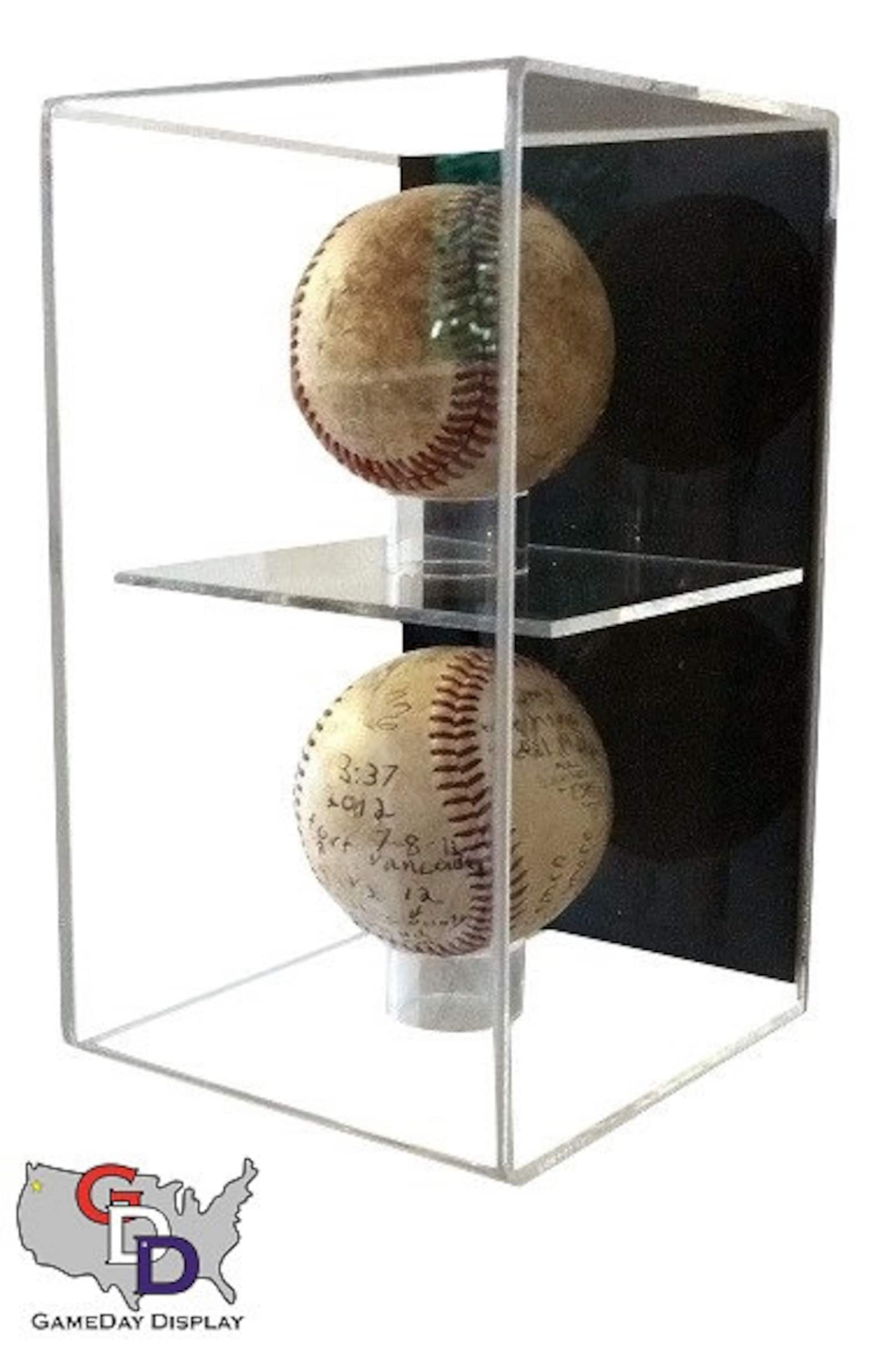 Wall Mount Double Baseball Display Case by GameDay Display Etsy