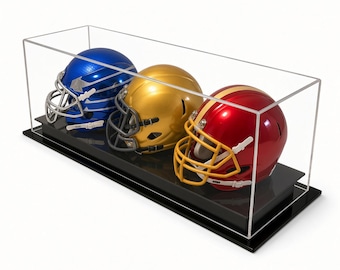 Escritorio de acrílico o encimera superior Triple Mini casco pantalla caso por GameDay Display