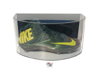 Curved Acrylic Wall Mount Shoe Display Case Size 17 and Under by GameDay Display