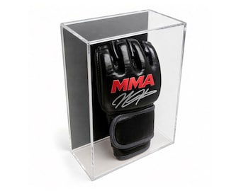Vitrina para guantes de MMA, soporte de pared de acrílico UV transparente, un solo guante.