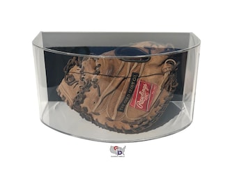 Curved Acrylic Wall Mount Baseball Glove Display Case by GameDay Display