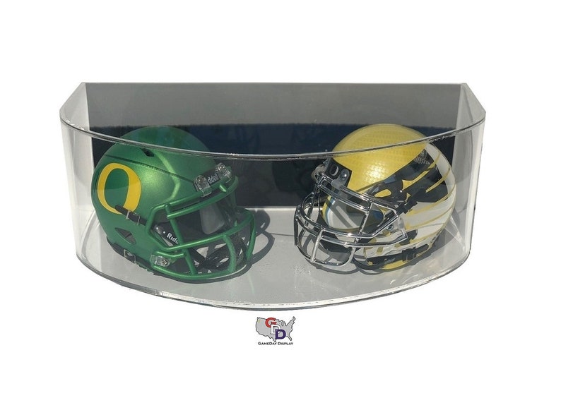 Curved Acrylic Wall Mount Double Mini Helmet Display Case by Etsy