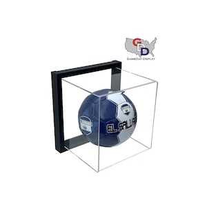 Framed Acrylic Full Size Soccer Ball Display Case UV Protecting Secure Mount
