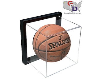 Framed Acrylic Wall Mount Full Size Basketball Display UV Protect Secure Mount