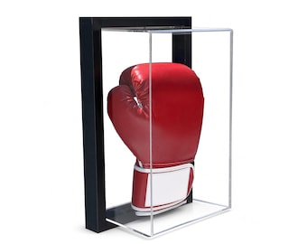 Guante de boxeo vertical acrílico enmarcado Vitrina protectora UV Montaje seguro