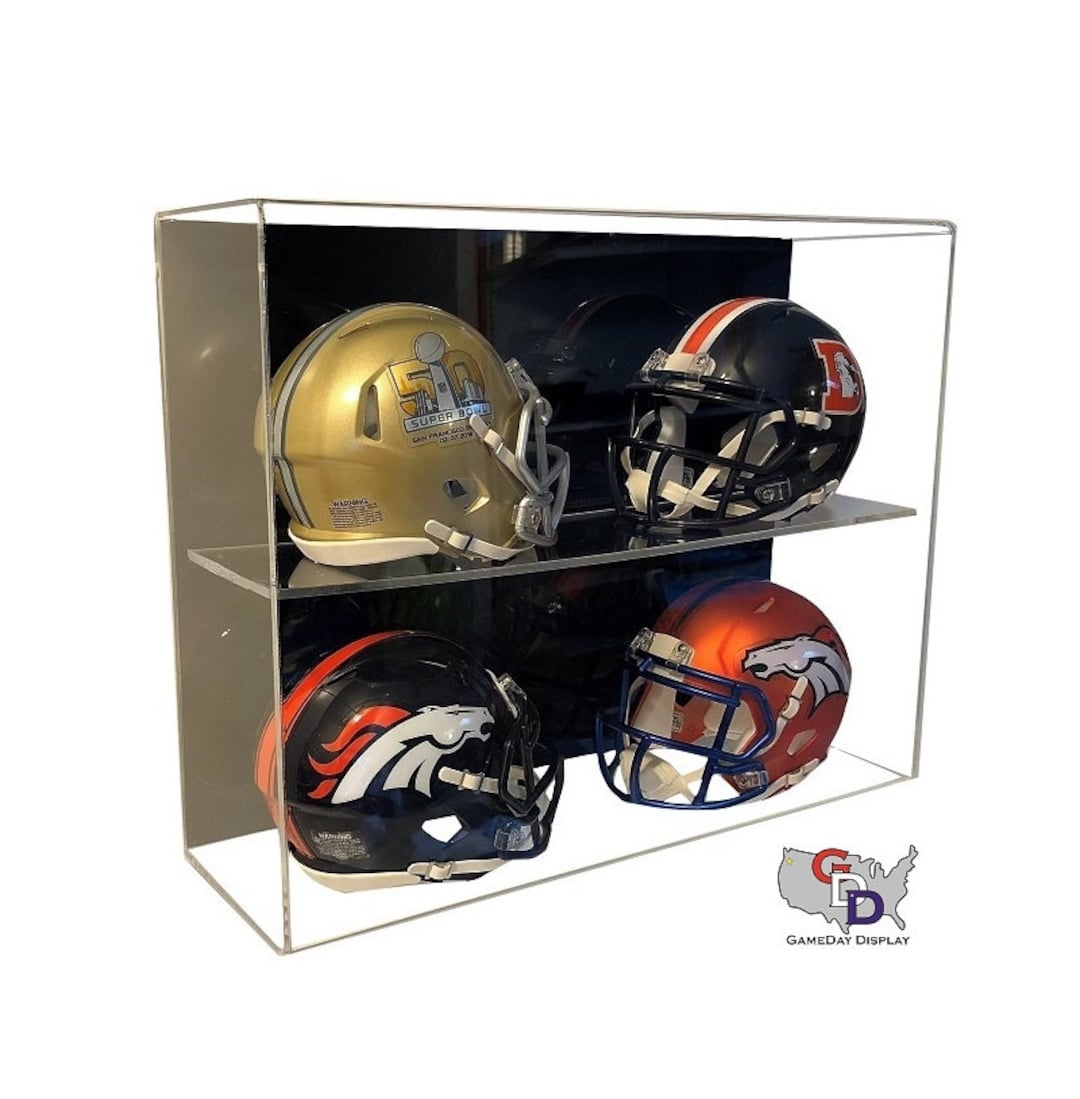 4 Four Mini Football Helmet Wall Mount Acrylic Display Case NFL NCAA UV  Protection - Etsy