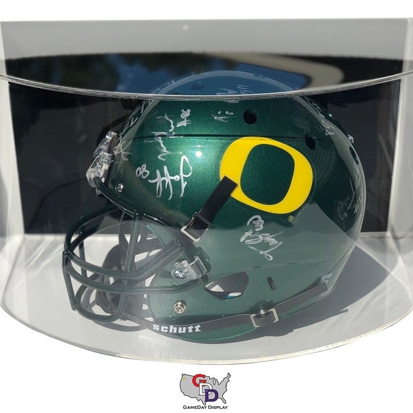 Curved Acrylic Wall Mount Full Sized Football Helmet Display Case by GameDay Display