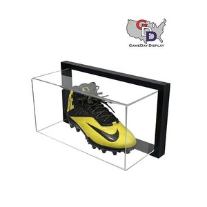 Framed Acrylic Wall Mount Large Shoe Display Up to Size 17 UV Guard Secure Mount