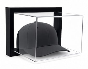Vitrina para sombreros con marco, soporte de pared de acrílico con protección UV para gorras.