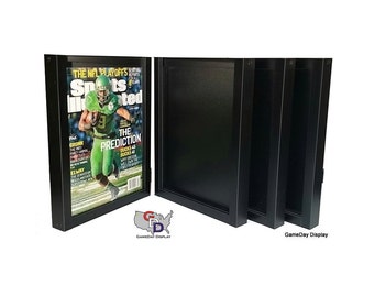 Magazine Sports Illustrated Display Frame Case Black Shadow Box Lot of 4