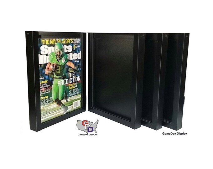 Lot Of 4 GameDay Display Standard Magazine Shadow Box Frames - Black, 12.5x11