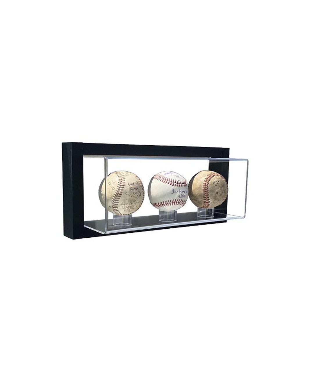 Framed Acrylic Wall Mount 3 Baseball Display Case UV Protecting Secure ...