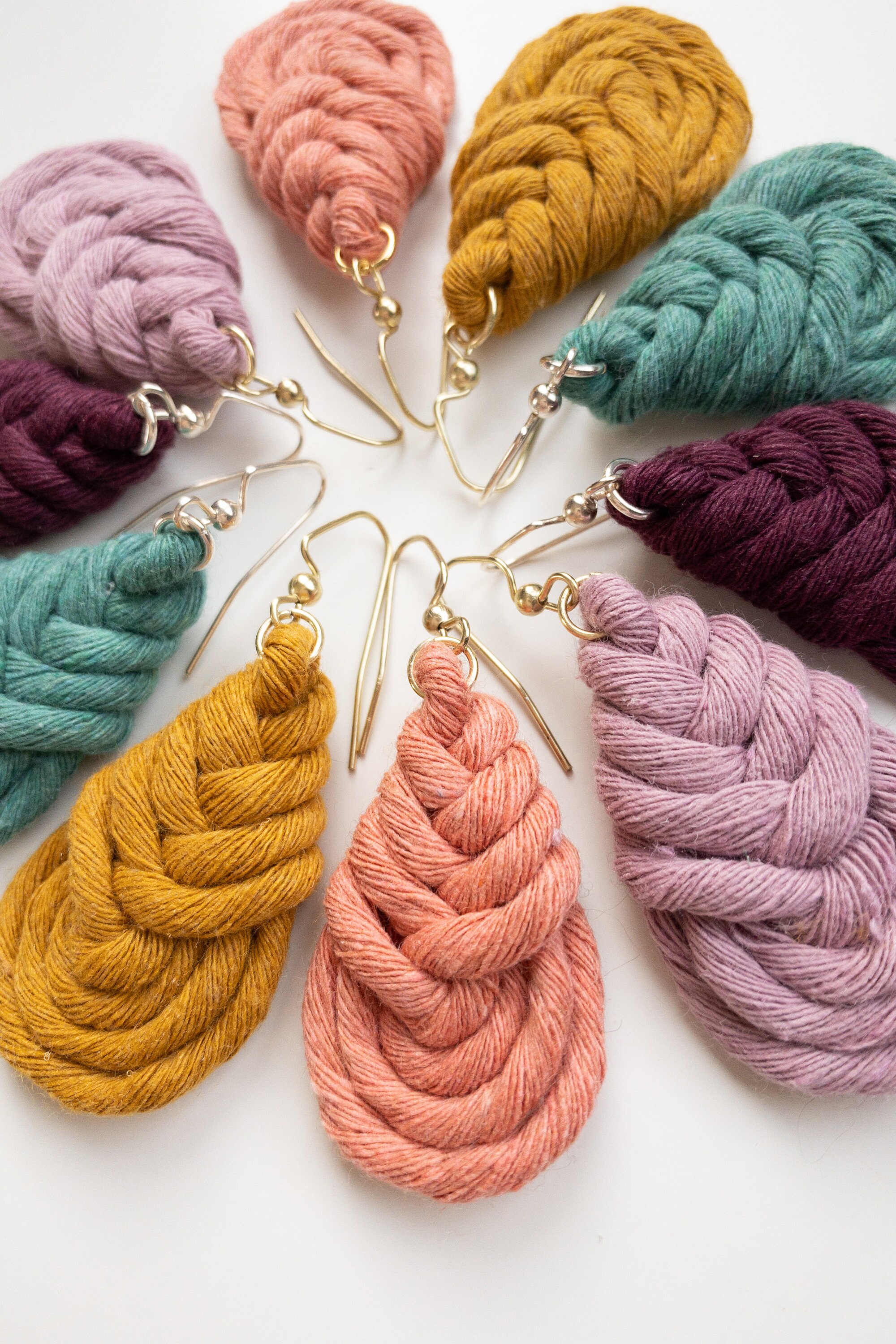 Macrame Earrings Macrame Knot Earrings Teardrop Earrings Etsy