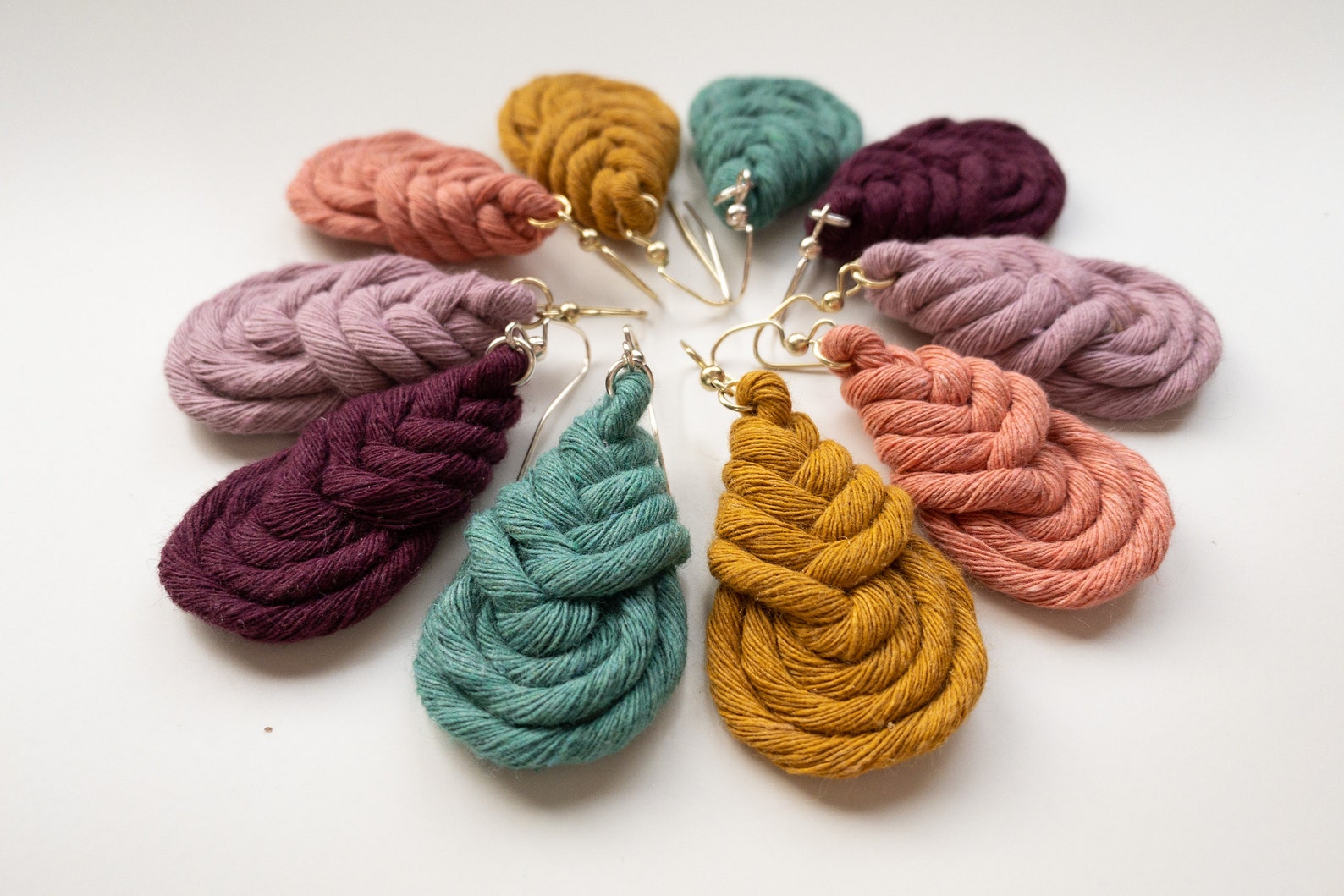 Macrame Earrings Macrame Knot Earrings Teardrop Earrings Etsy