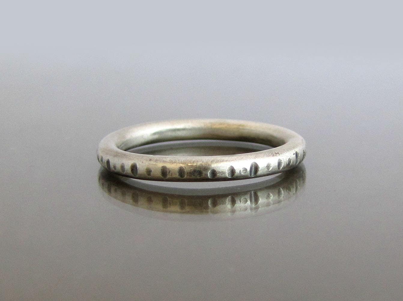 Oxidized Silver Ball Stacker Ring main image 0