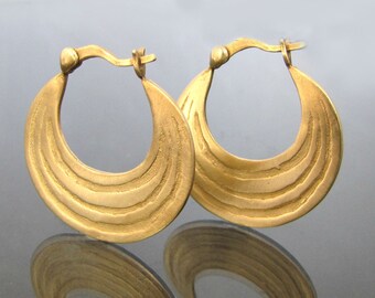 boho hoop earrings, bohemian earrings, bohemian jewelry, tribal earrings, 14k gold hoop, tribal jewelry, indian jewelry, half moon earrings