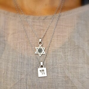 Jewish Gifts, Star of David Necklace, Silver David Star Charm, Bar Mitzvah Gift, Bat Mitzvah Gift, Israeli Jewelry, Jewish Jewelry image 9