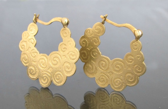 Gold hoop earrings, bridal jewelry gold, solid gold jewelry, gold hoops, bridal earrings, boho earrings, earrings for women, ancient jewelry