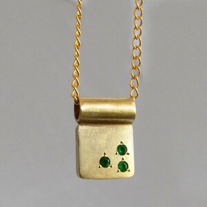 Dainty gold necklace, 14k gold necklace, delicate gold necklace, emerald gold, minimalist gold necklace, unique gold pendant, tiny necklace image 4