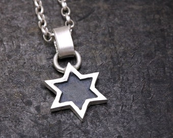 Tiny Silver Handmade Star of David Necklace, Bat Mitzvah Gift, Israeli Jewelry, Jewish Jewelry, Handmade Star of David, Magen David Necklace