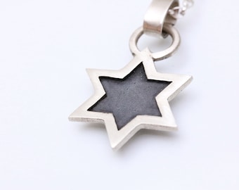 Silver Big Handmade Star of David Necklace, Bat Mitzvah Gift, Israeli Jewelry, Jewish Jewelry, Handmade Star of David, Magen David Necklace