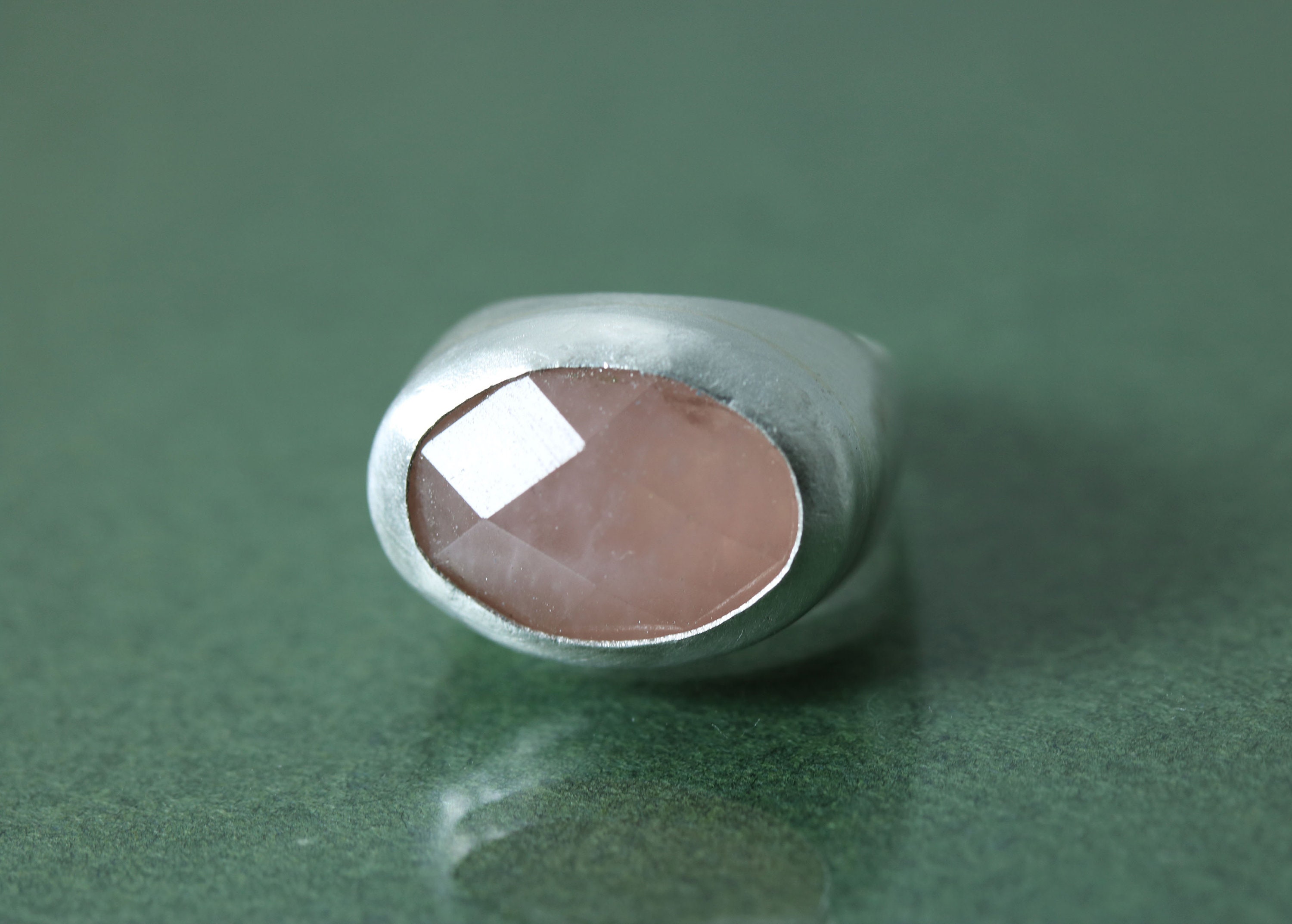 Bague Argent Et Quartz Rose - Taille 8.5 - R1623 - Neuf Avec étiquettes