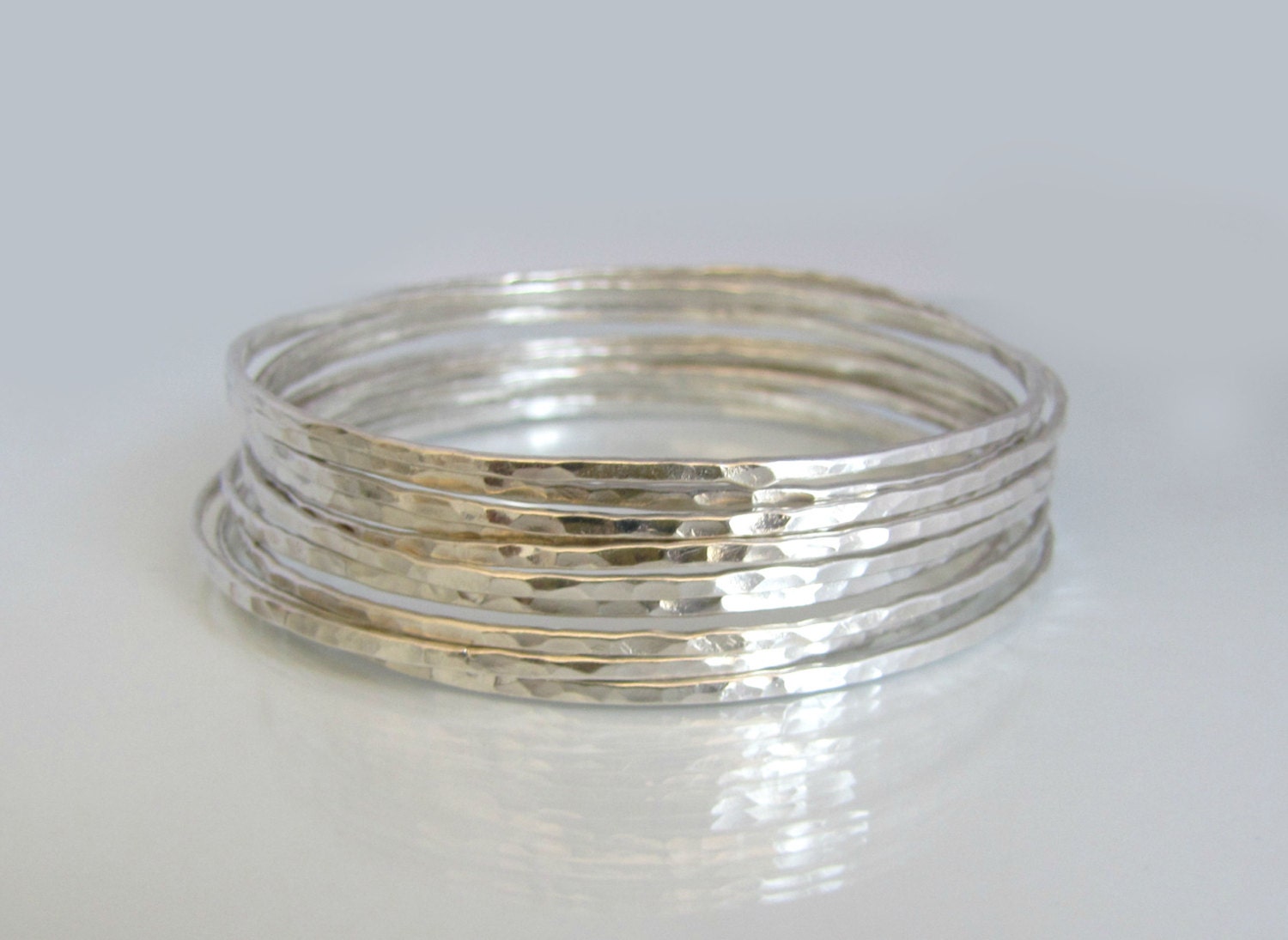 10 Bangle Braceletsbracelet Setsilver Bangle - Etsy Israel